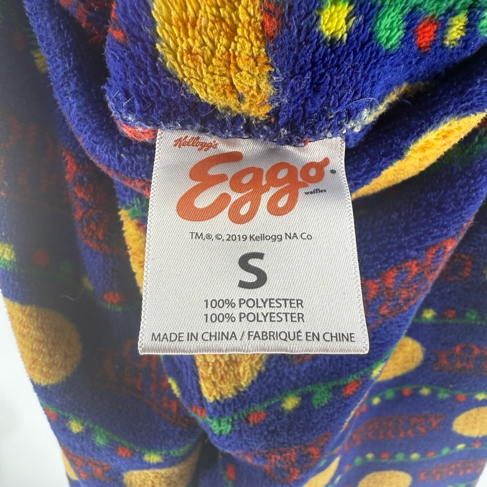 Unisex Kellog's Leggo My Eggo Thick Fleece Pajama Bottoms Pants Blue Size Small - Picture 4 of 9